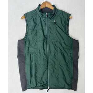 Fairway & Greene Green Quilted Front Vest with Charcoal Knit Sides